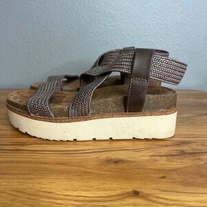 Jellypop Plaatform Sandals Womens Size 6 Woven Elastic Straps Crisscross Boho‎